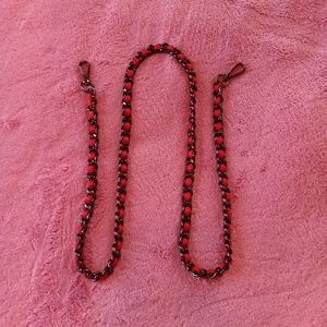 Lug Metal Chain Strap in Poppy Red